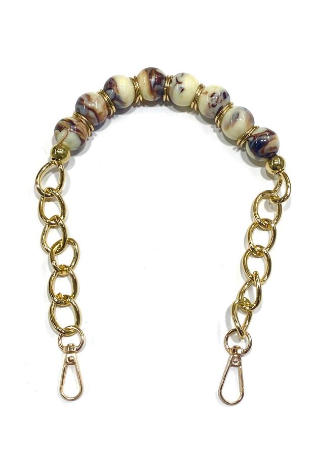 Acrylic Beaded Bag Handle – Gold Chain – 45 cm – with Hook - 1 Piece