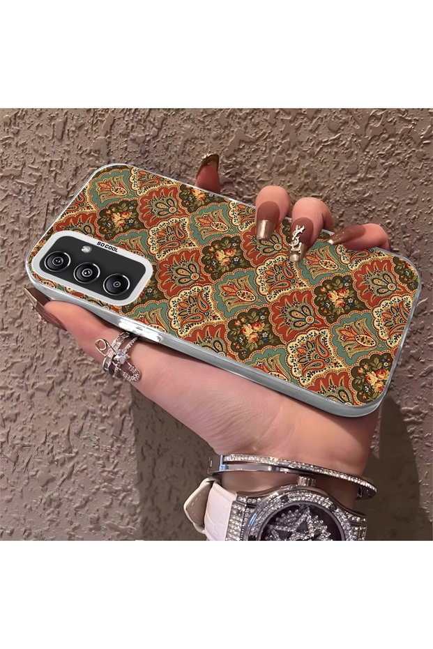Samsung Galaxy A24 Compatible Silicone Edge Hard Back Anti-Fall Phone Case Art Pattern