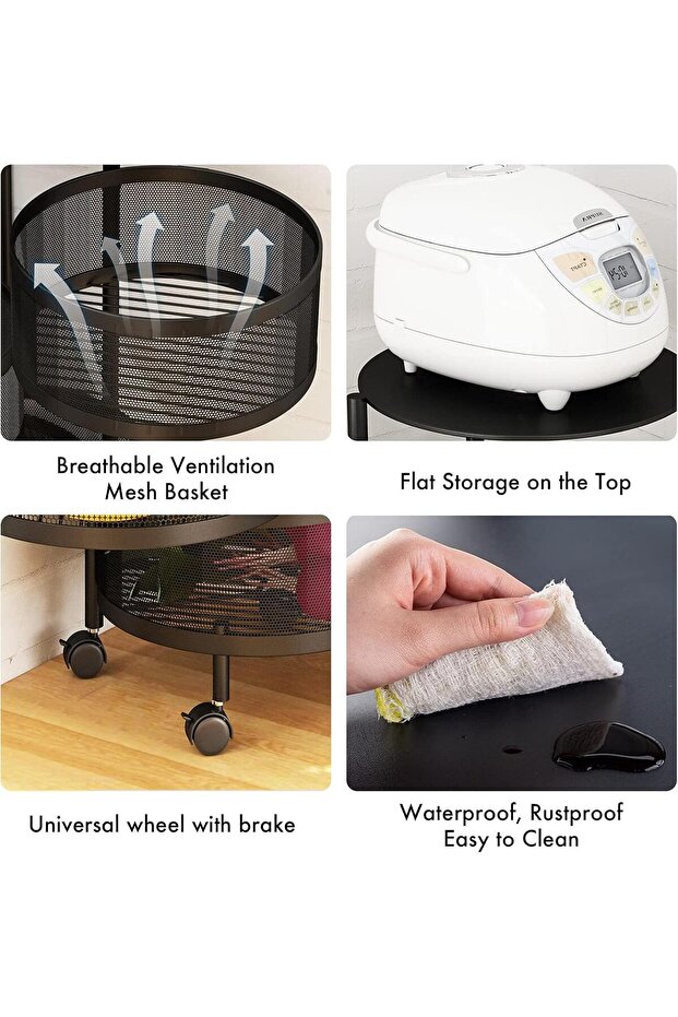 رف تخزين مطبخ دائري دوار متعدد الطبقات - 6