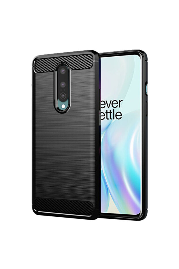 OnePlus 8 Carbon Silicone Case, Black - 1