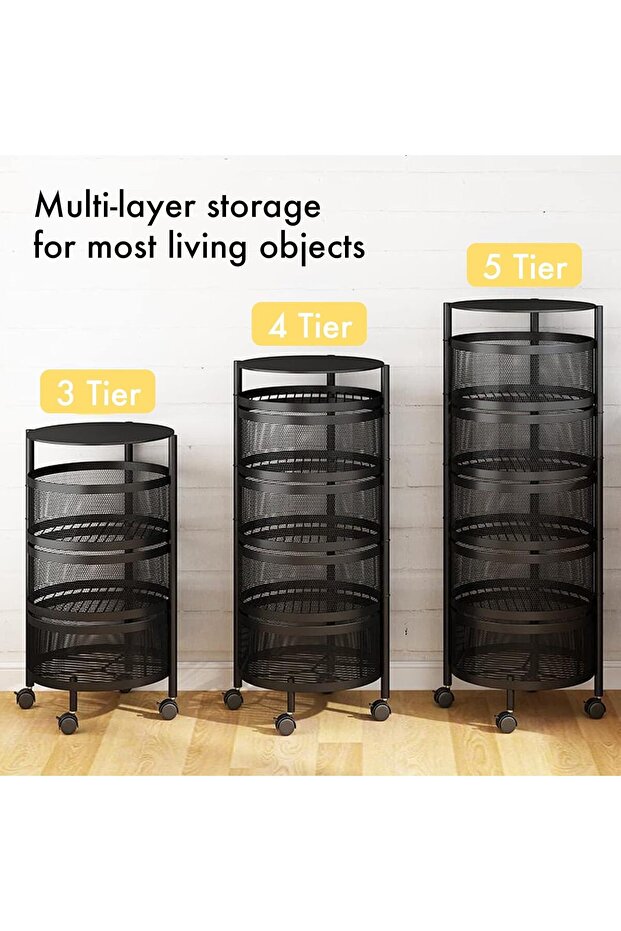 رف تخزين مطبخ دائري دوار متعدد الطبقات - 8