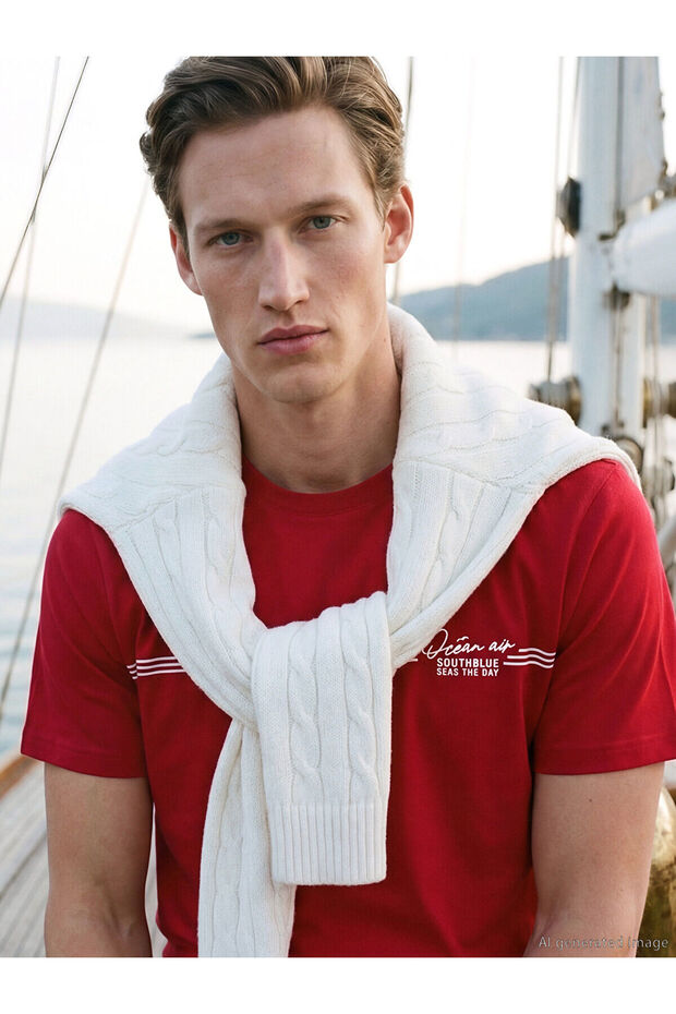 Crew Neck Printed Combed Cotton Men's T-Shirt