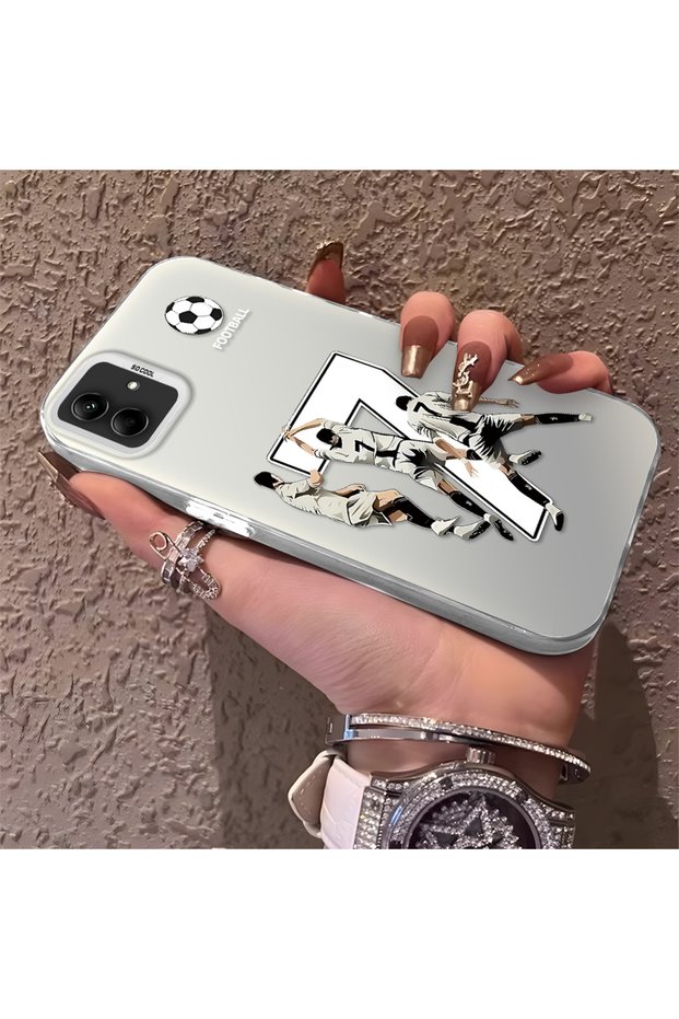 Samsung Galaxy A04 Compatible Silicone Edge Hard Back Anti-Fall Phone Case Cr7 Patterned