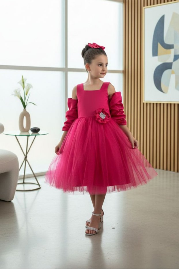 Cotton Girls' Evening Dress