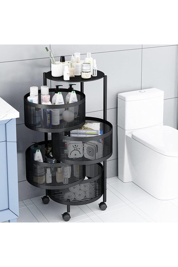 رف تخزين مطبخ دائري دوار متعدد الطبقات - 2