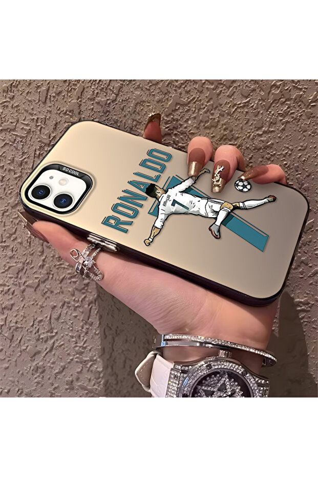 iPhone 11 Compatible Cr7 Patterned Silicone Edge Hard Back Anti-Fall Phone Case