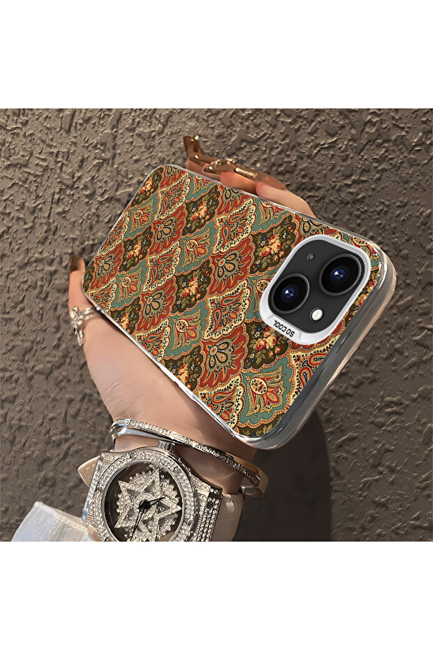 حافظة هاتف آيفون 14 بلس متوافقة مع الحواف السيليكونية الصلبة والمضادة للسقوط بنمط فني - 3