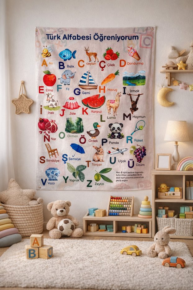 I'M Learning the Alphabet Educational Children's Wall Covering – Decorative Wall Tapestry for Children's Room