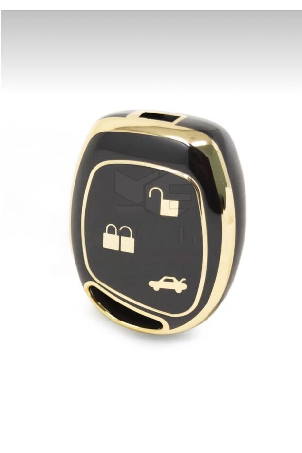 Luxury Ford Fiesta Mondeo Focus Transit 3 Button Nano Key Case Cover Black Gold Golden Color