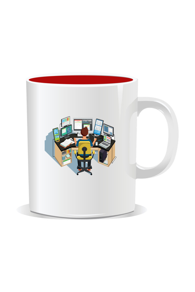 Personalized mug with messages for programmers, Programmer's desk - 1