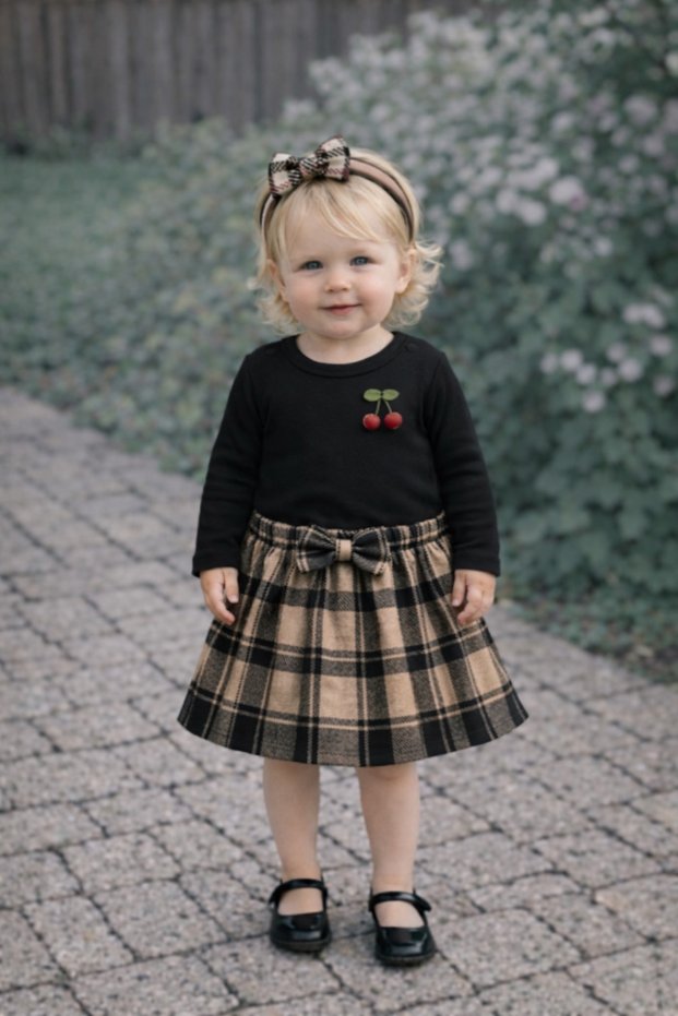 Skirt Blouse Bandana Girl Children's Holiday 3-Piece Set