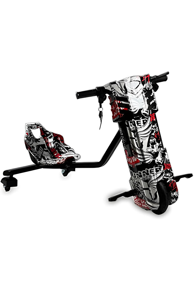 Electric Drift Trike 36V - 360° Spins, Variable Speed, LED Lights & Safety Gear (Pirate Red)