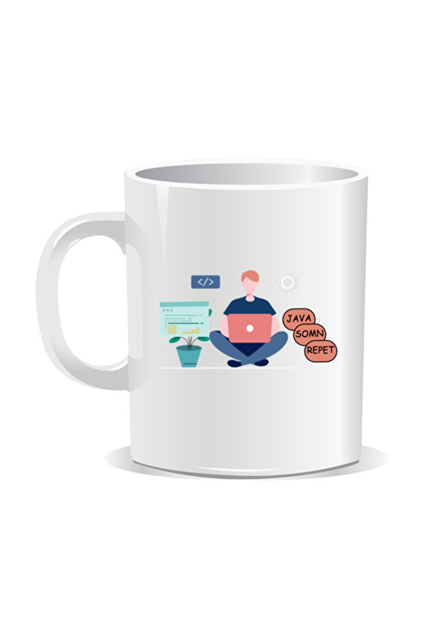 Personalized mug with messages for programmers, Java, Sleep, Repeat - 2