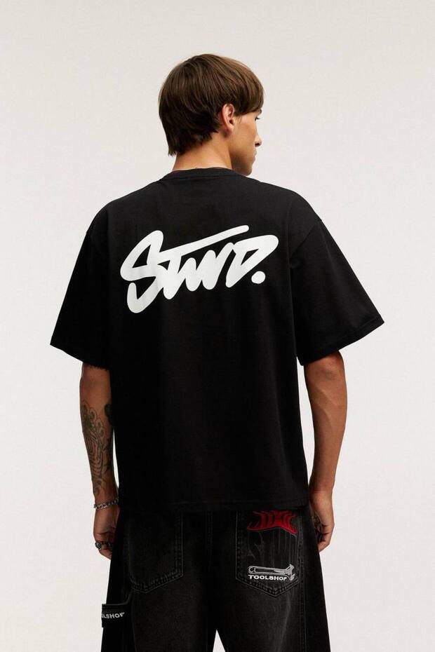 Unisex Black Color Oversize Printed T-Shirt Streetwear Comfortable Fit Daily Premium Quality