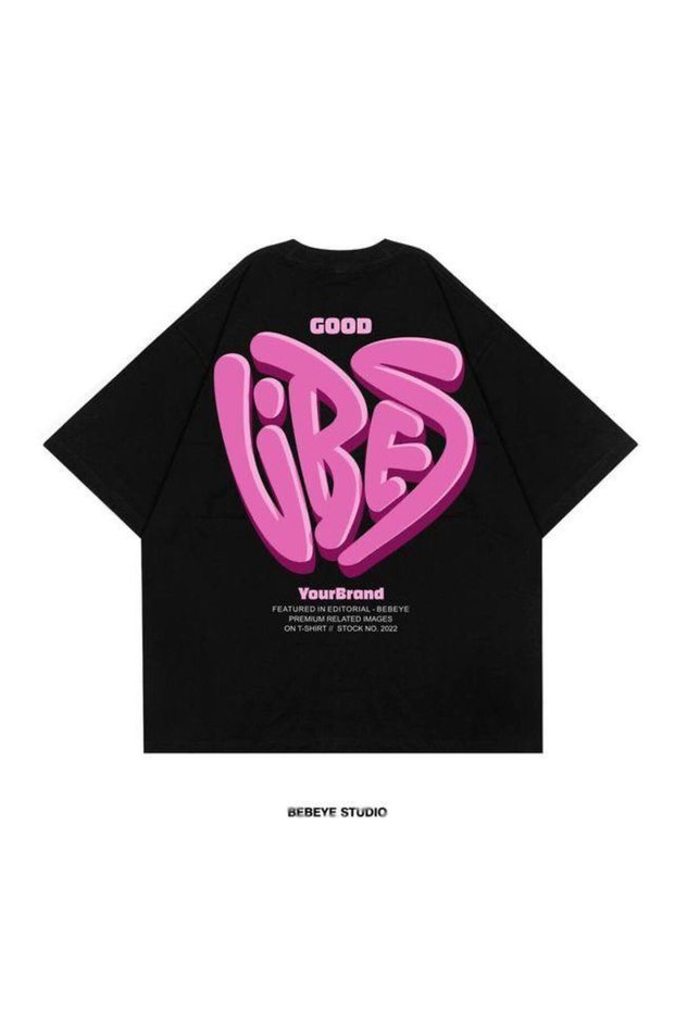 Unisex Black Color Oversize Printed T-Shirt Streetwear Comfortable Fit Daily Premium Quality
