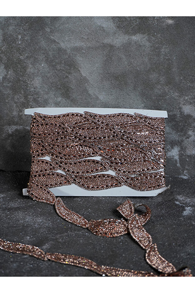 Iron-On Stone Decorative Strip (Copper) – Crystal-Looking Ornamental Tape