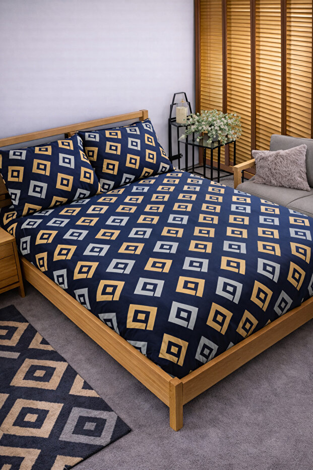 Patterned Cotton Elastic Sheet Set Fully Wrapping Non-Slip Flexible 100X200 Single Size