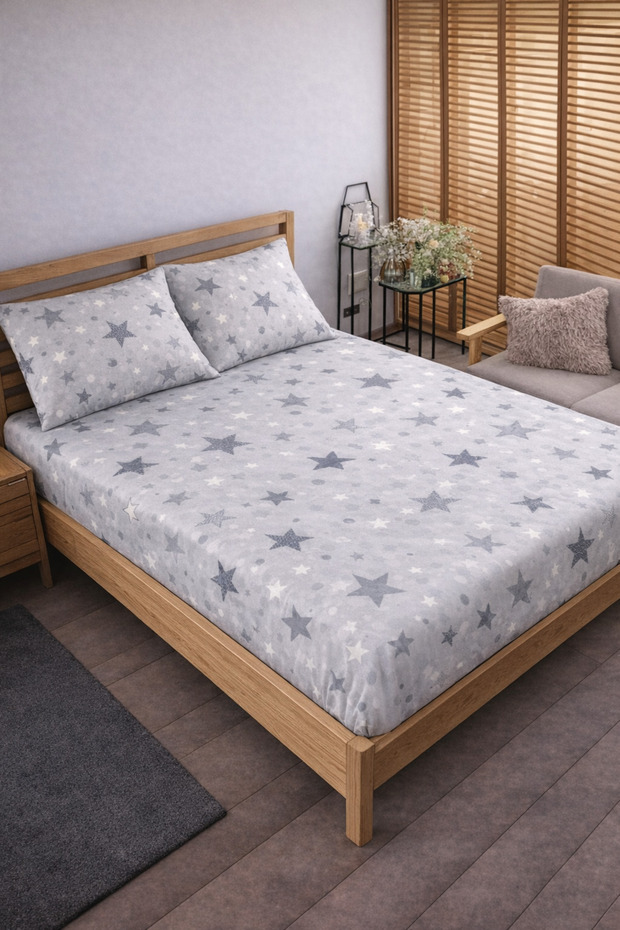 Patterned Cotton Elastic Sheet Set Fully Wrapping Non-Slip Flexible 100X200 Single Size