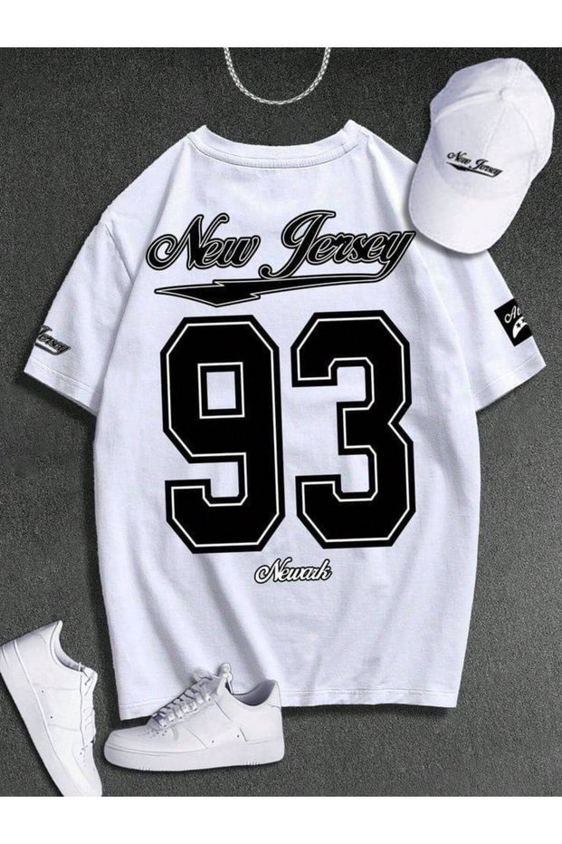 Unisex White Oversize T-Shirt Printed Relaxed Fit Casual Streetwear Stylish Premium