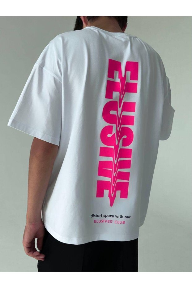Unisex White Oversize T-Shirt Printed Relaxed Fit Casual Streetwear Stylish Premium