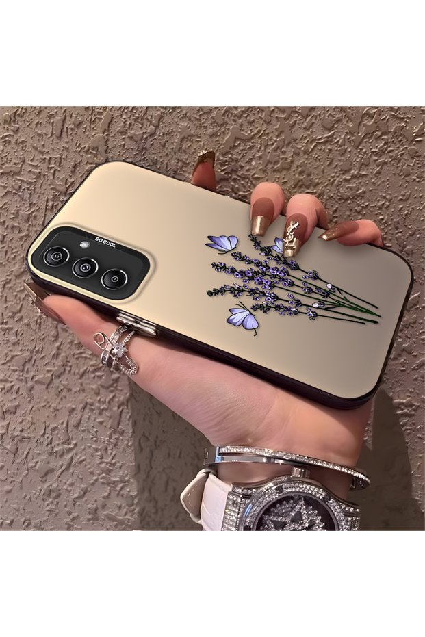 Samsung Galaxy A24 Compatible Silicone Edge Hard Back Anti-Fall Phone Case Flower Bunch