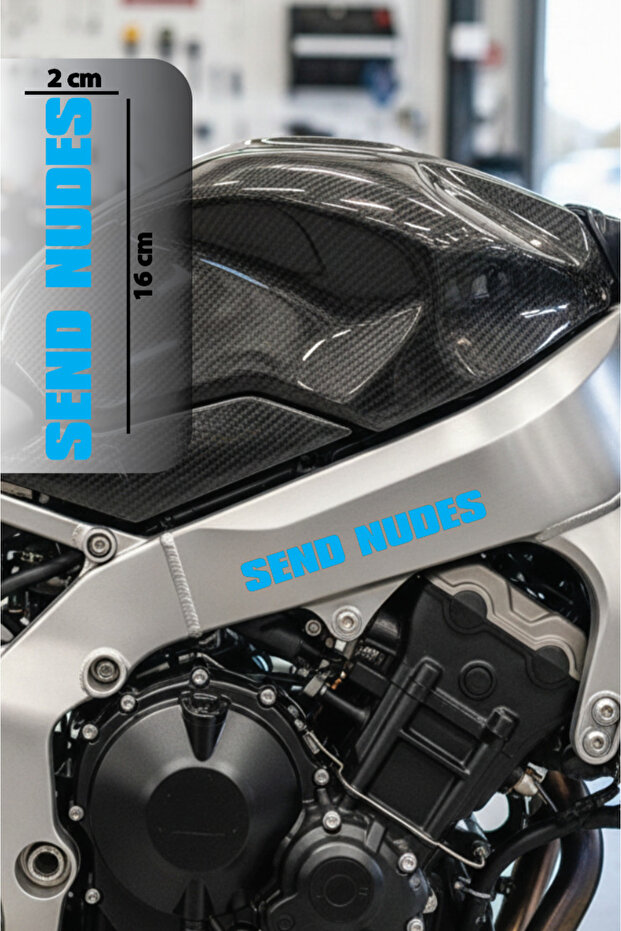 Motorcycle Sticker - Send Nudes Written Sticker - Waterproof Tank Side Fairing Sticker 16X2 cm