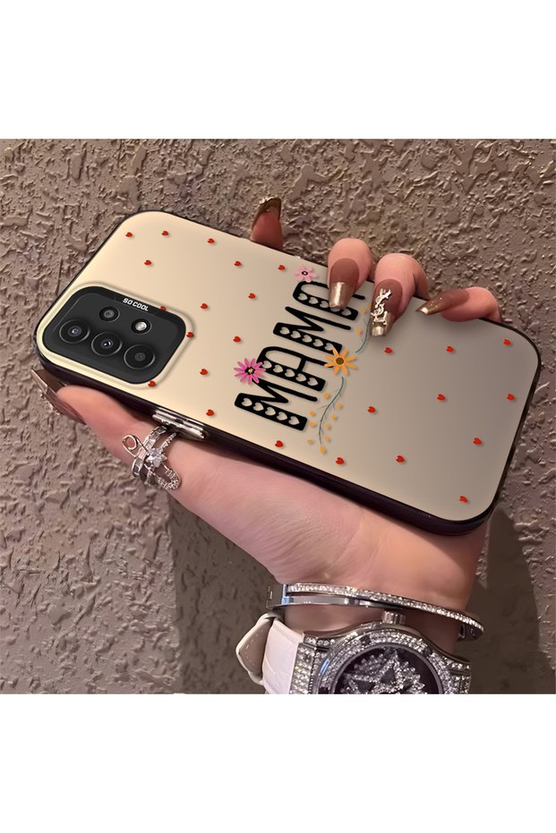 Samsung Galaxy A13 Compatible Silicone Edge Hard Back Anti-Fall Phone Case with Mama Pattern