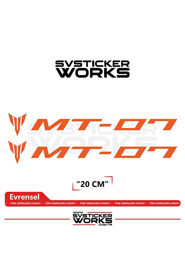 Yamaha Mt-07 Compatible Text Sticker – High Quality Custom Cut Foil (Set of 2)