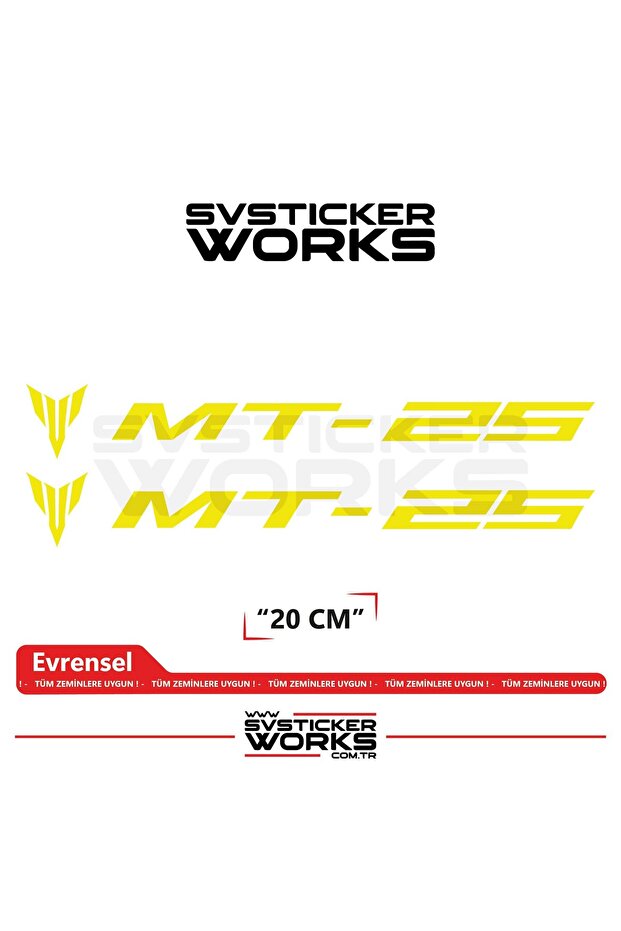 Yamaha Mt-25 Compatible Text Sticker – High Quality Custom Cut Foil (Set of 2)