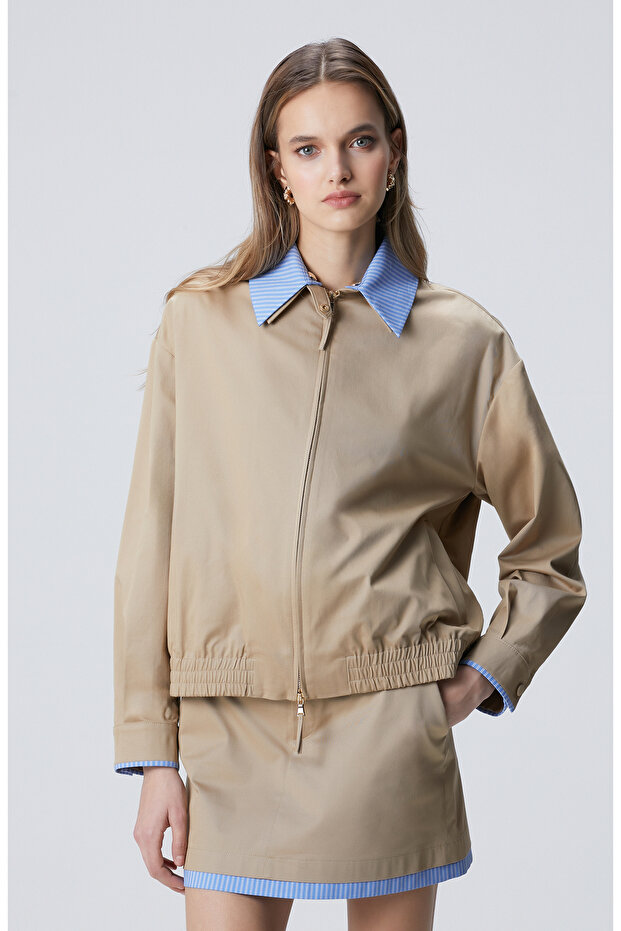 Bej Gömlek Yaka Mont - 4