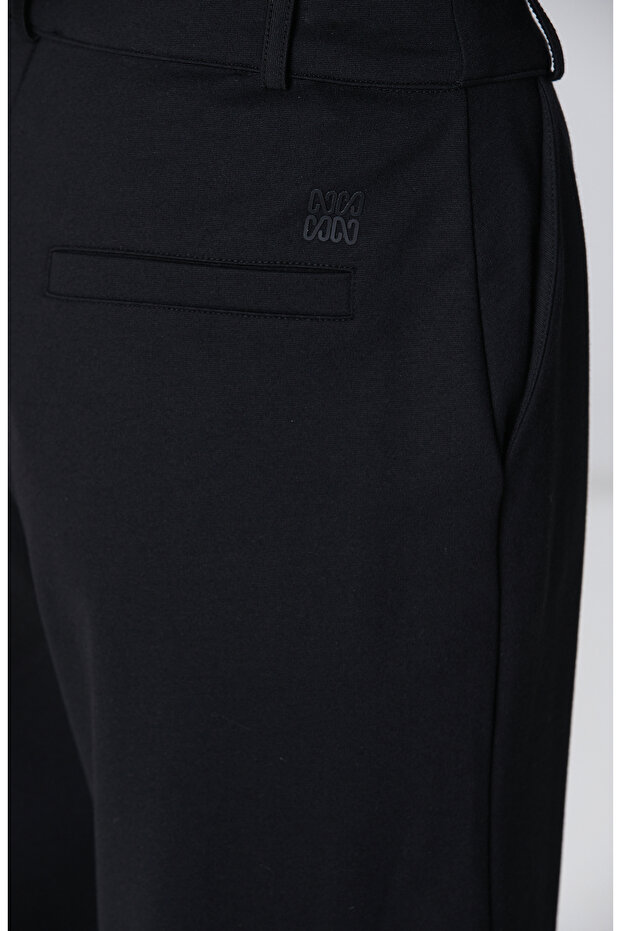 Siyah Çelik İnterlok Kargo Cepli Pantolon - 5