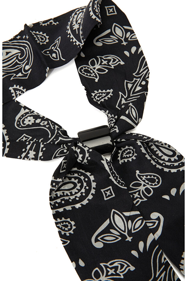 Siyah Kadın İpek Fular - 2