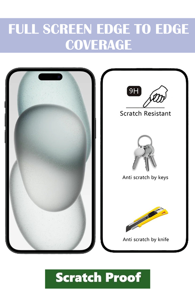 واقي شاشة زجاجي فاخر لهاتف آيفون 15 بلس من آبل - 3