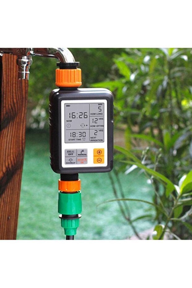 مؤقت رقمي أوتوماتيكي لنظام الري باللون الأسود/البرتقالي - 2