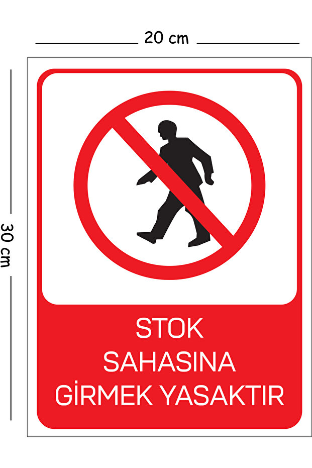 Metal Sign "Entering the Stock Area Is Prohibited" 20X30 cm A4 Warning Work Safety Sign