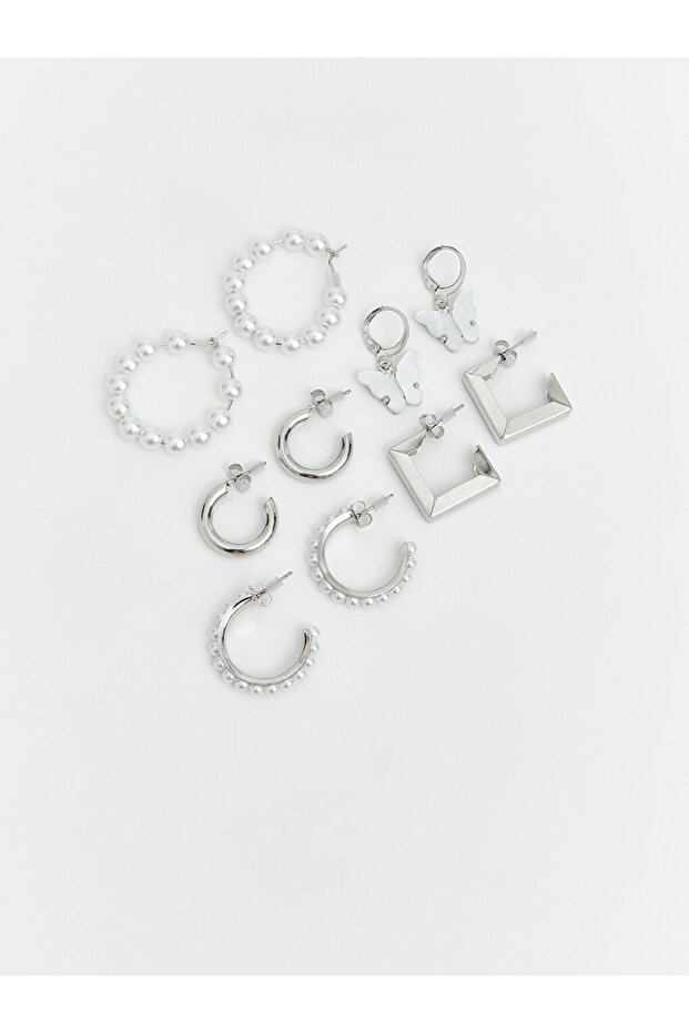 Grey women's earring set of 5