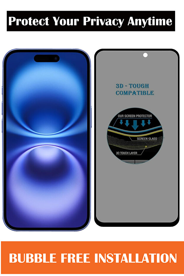 Apple iPhone 16 - Privacy Tempered Glass Screen Prortector - 3