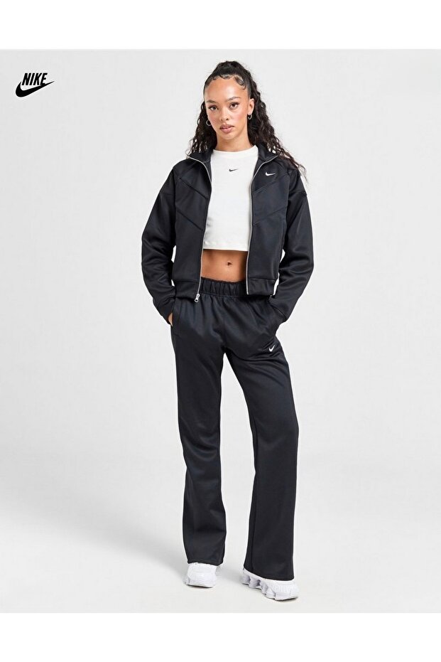 Windrunner Poly Knit Jacket Siyah Kadın Ceket - 4