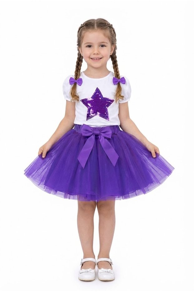 Girl's April 23 October 29 Star T-Shirt and Tutu Skirt Two-Piece Set April 23 Show Set