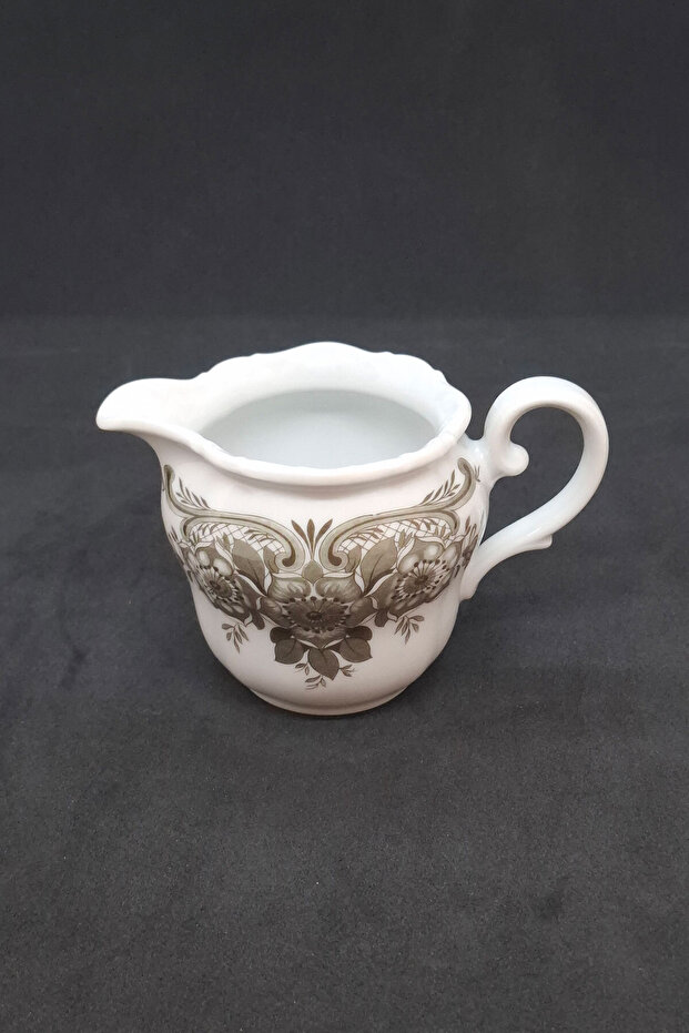 Gray Flower Figured Mini Porcelain Coffee Cup Piece 140 ml