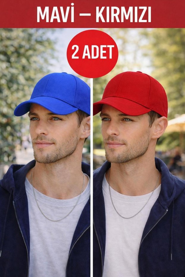 Set of 2 Unisex Cotton Plain Hats, Adjustable Baseball Hats, Casual Sports Hats
