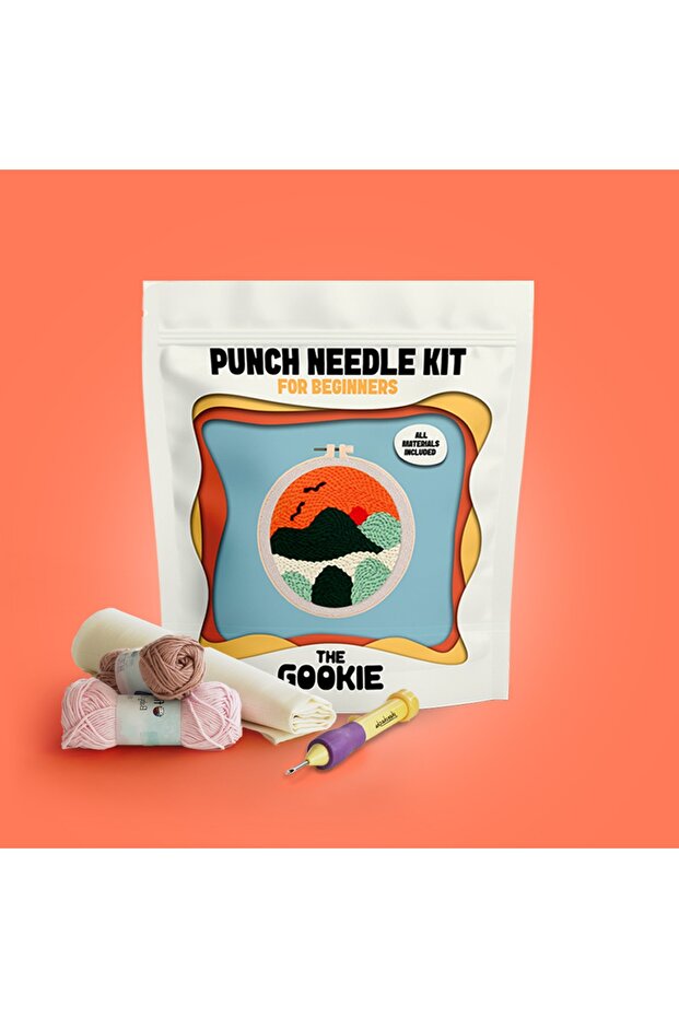Beginner Punch Kit, Punch Embroidery Set, 6 Patterned Templates