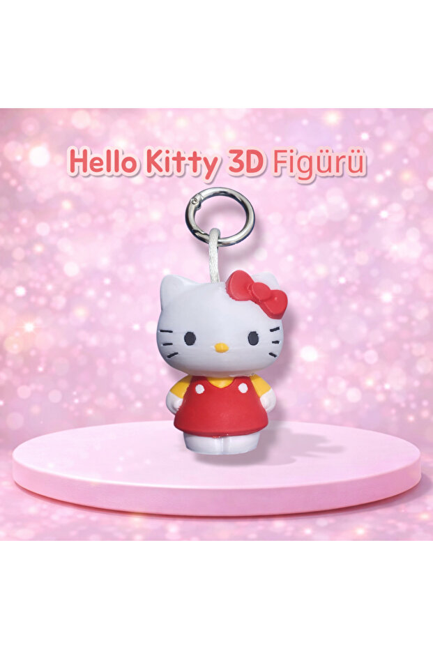 Hello Kitty Licensed 3D Figure Keychain - Eco-Friendly Pla (Polylactic Acid) Material.