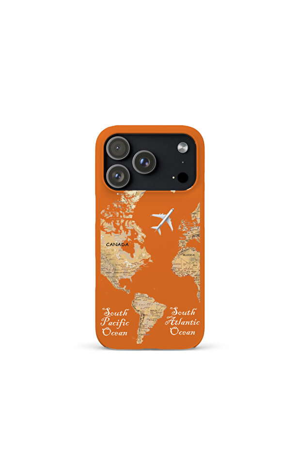 حافظة هاتف فاخرة متوافقة مع آيفون 17 برو ماكس بنمط خريطة العالم - 1