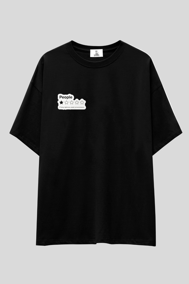 Daily Mood & Sarcasm Series Oversize T-Shirt | Unisex 100% Cotton Black & White Printed Design Tee