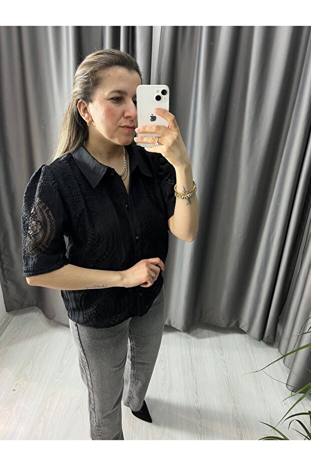 Dantelli gömlek - 3