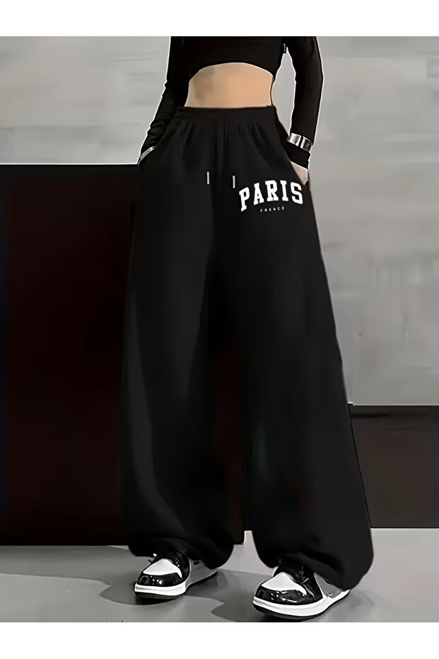 Unisex Paris France Baggy Cut Wide Leg Sweatpants