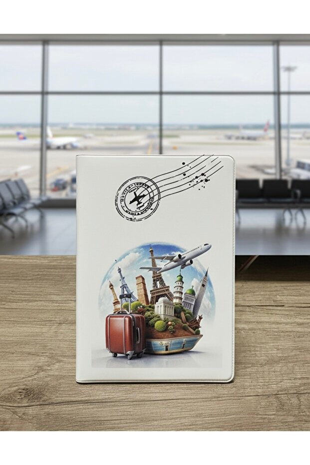 غطاء جواز السفر منقوش - تصميم لطيف، غطاء حماية من مادة PVC مقاوم للماء