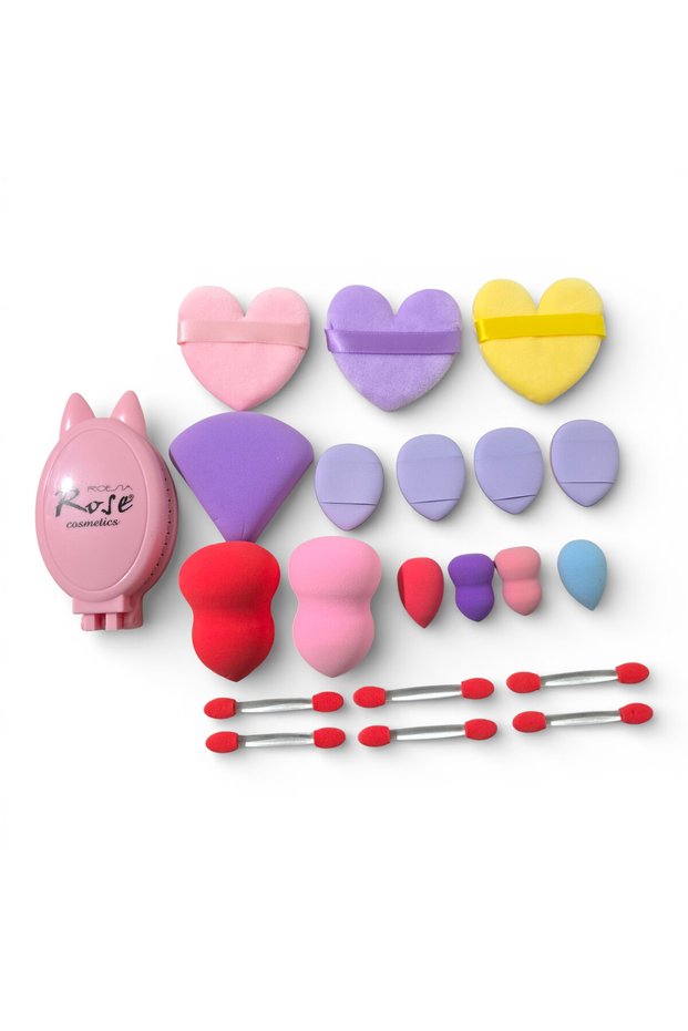 21 Piece Multi Makeup Sponge Set Beauty Blender Puff Applicator Comb with Mirror