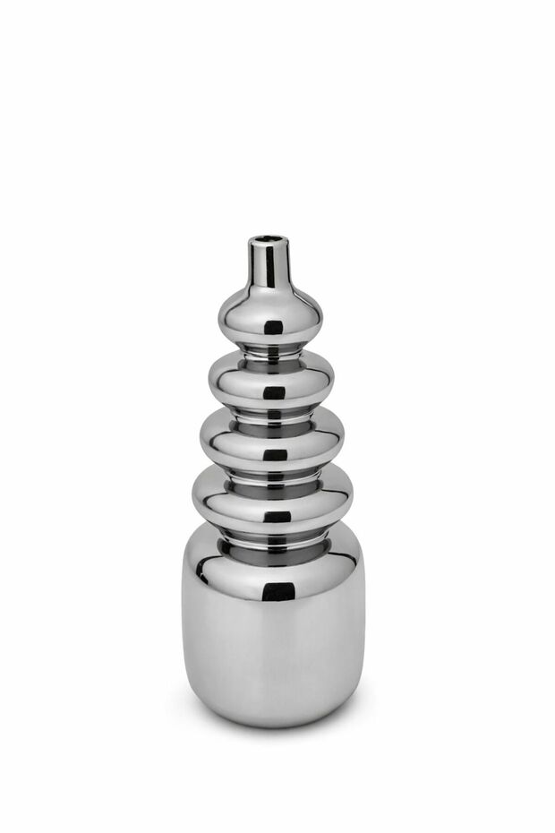 فازة سيراميك فضي - 2